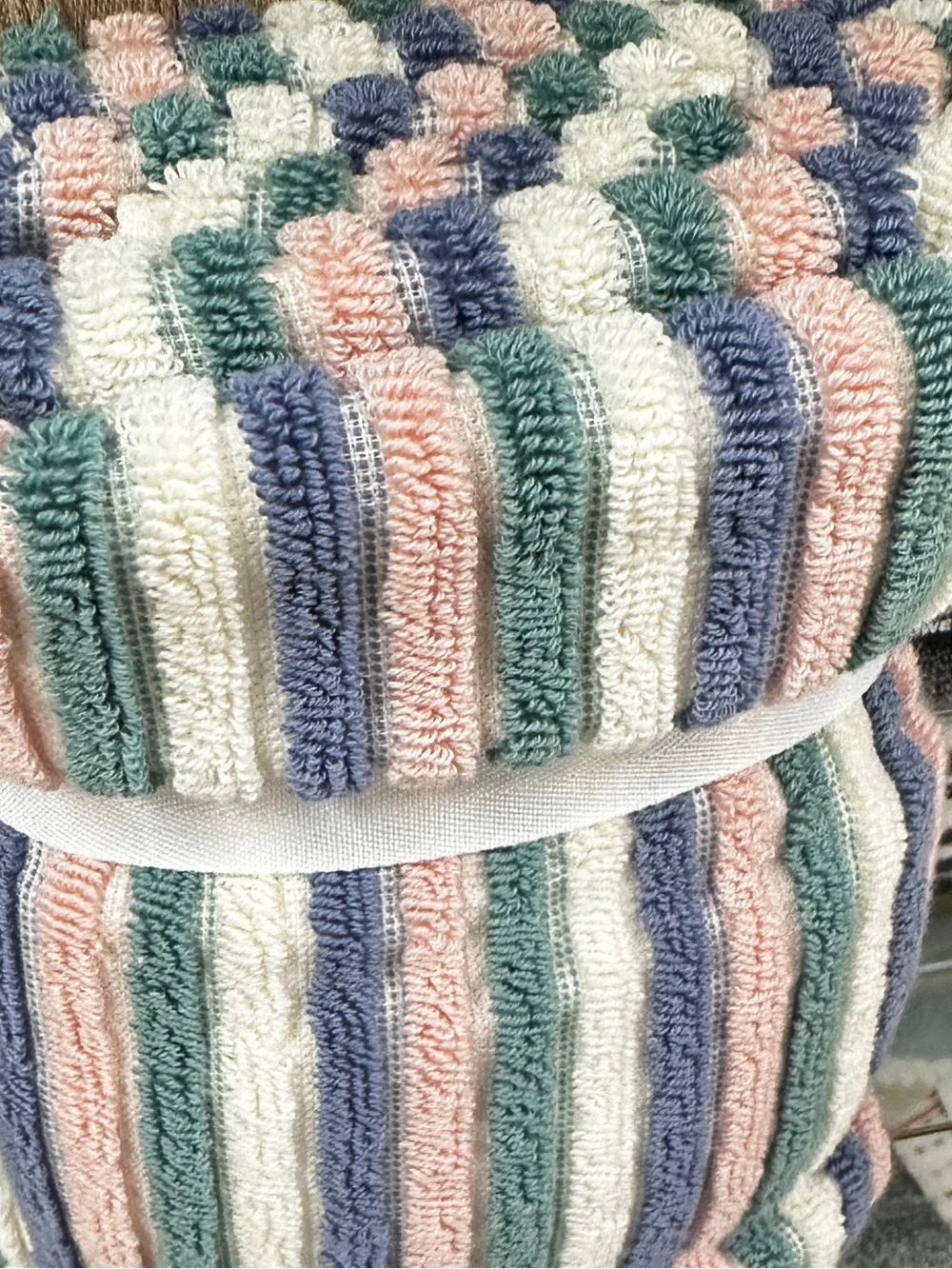 Rachel Zoe Striped Cotton Hand Towels - Pink, Blue, Green, Cream 2-pack